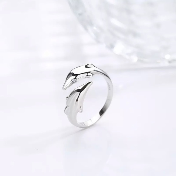 “Go With the Flow”Silver Dolphin Ocean/Surfer Ring - Picture 9 of 9